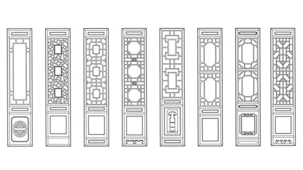修文喜迎门中式花格CAD设计图样式大全
